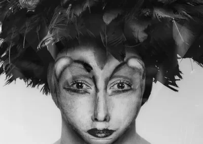 Masque d’initiation groupal Fang de Gabon avec visage de femme eurostéphanoise